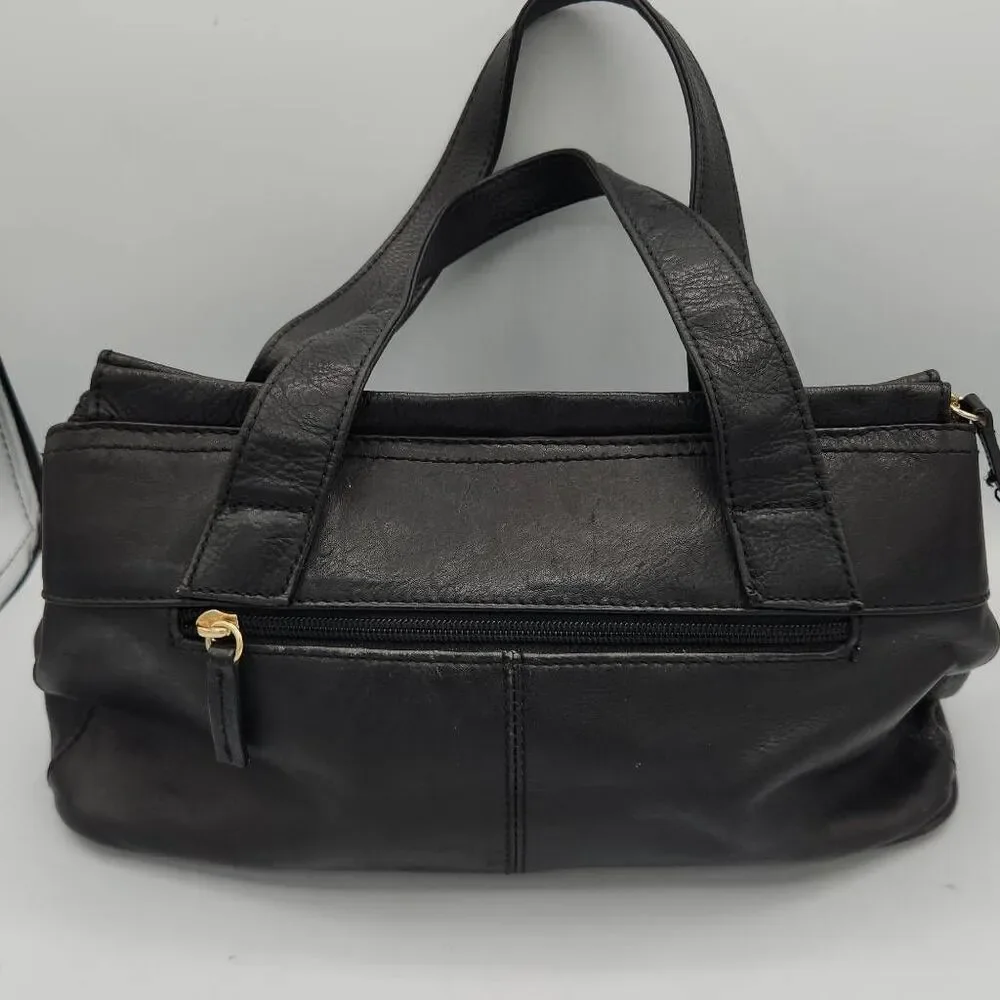 Relativity black leather satchel bag